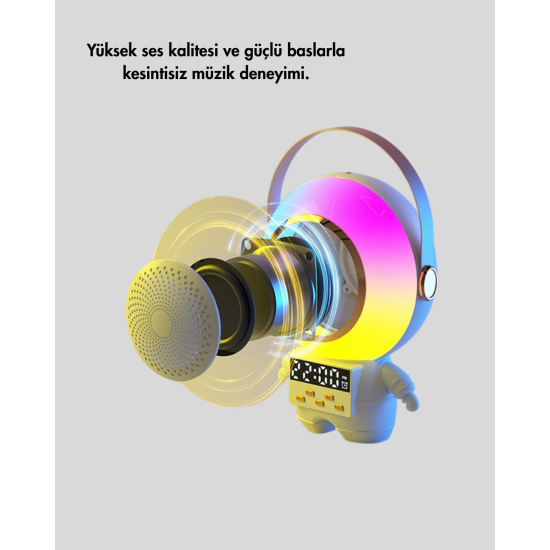 Karaoke Özellikli Astronot Bluetooth Hoparlör Kablosuz Mikrofonlu Karaoke Özellikli Astronot Bluetooth Hoparlör Kablosuz Mikrofonlu