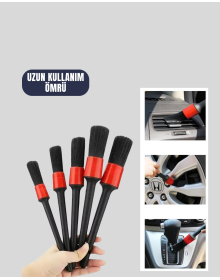 5'li Araba Temizlik Fırçaları-Farklı Boyutlu Fırçalarla Derinlemesine Temizlik