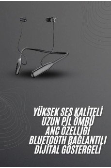 100 Saat Bluetooth Kulaklık Dijital Göstergeli ANC Özelliği Kablolu
