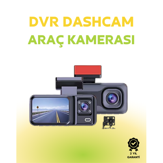 1080p Ön, 720p Arka ve İç Kamera ile %100 Kapsama – Gece Görüşlü Araç Kamerası