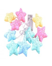 10lu Renkli Yıldız Şeklinde Dolama Led 1,5 Metre