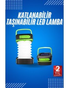 Kamp Lambası Katlanabilir Lamba Solar Şarjlı Led Lamba El Fenerli