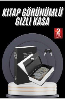 Gizli Kasa Kilitli Sözlük Görünümlü 18cm Gizli Kasa Büyük Boy Anahtarlı