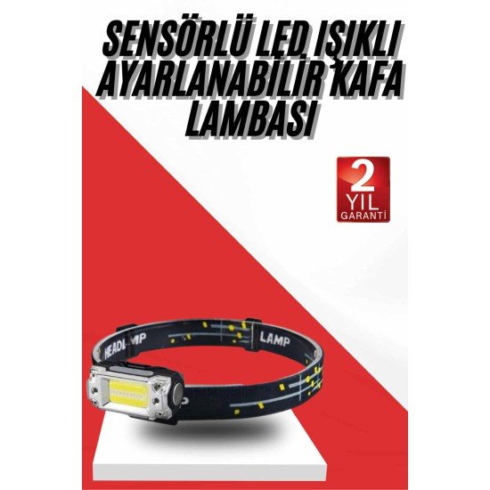 Sensörlü Kamp Lambası Ayarlanabilir Kafa Lambası Kafa Bantlı Sensörlü Kamp Lambası Ayarlanabilir Kafa Lambası Kafa Bantlı