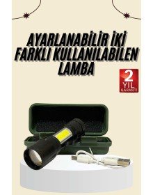 Uzun Menzilli Şarjlı El Feneri Uzun Ömürlü Led Işık Lamba