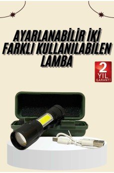 Uzun Menzilli Şarjlı El Feneri Uzun Ömürlü Led Işık Lamba