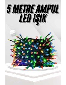 Ledli Fişli Led Dekor Lambası 5M RGB Yılbaşı Ağacı Işığı