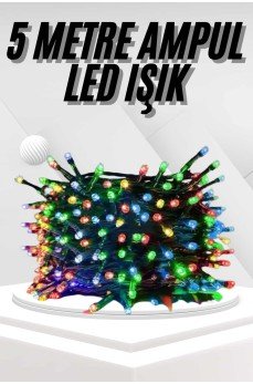 Ledli Fişli Led Dekor Lambası 5M RGB Yılbaşı Ağacı Işığı