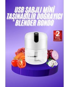 Rondo Doğrayıcı 250 ML Taşınabilir USB Şarjlı Pratik El Rondo Blender