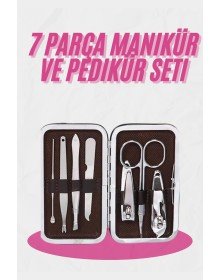 Deri Çanta Hediyeli 7 Parça Manikür-Pedikür Tırnak Bakım Seti