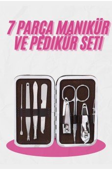Deri Çanta Hediyeli 7 Parça Manikür-Pedikür Tırnak Bakım Seti