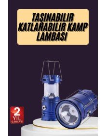 Kamp Feneri Şarj Edilebilir Güneş Enerjili Işıldak USB Şarjlı