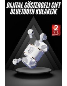 4 Adet Çift Kulaklık Dijital Göstergeli Yüksek Ses Kaliteli Bluetooth Kulaklık