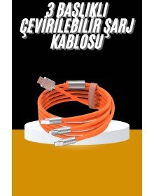 120W 3 İn 1 Uyumlu Silikon Şarj Kablosu Hızlı Şarj Kablosu