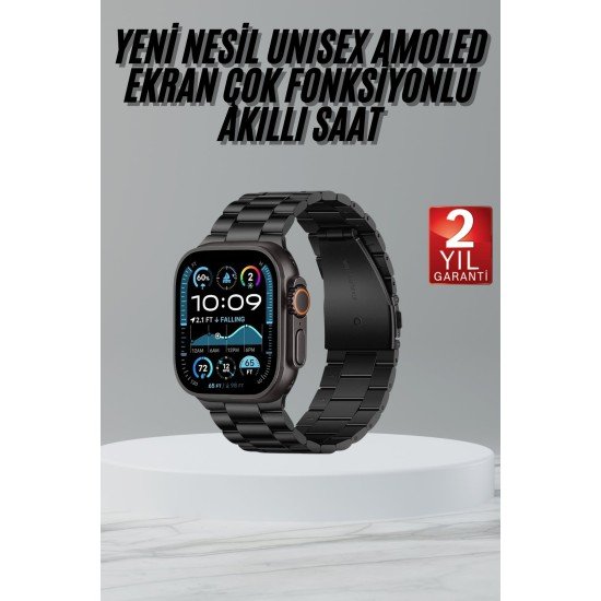 Ultra 3 Kordonlu Amoled Ekran Akıllı Saat Çok Fonksiyonlu Uyku ve Sağlık Takibi