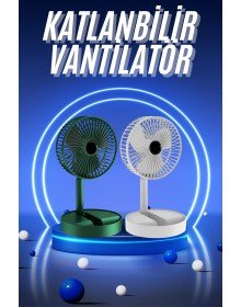 3 Kademe Hız Ayarlı Vantilatör Telefon Standlı Şarjlı Katlanabilir Soğutucu Pervane