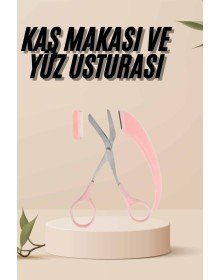 Kavisli Kaş Kirpik Düzeltici Bıyık Alma Taraklı Kaş Makası Yüz Bakım Seti Makas