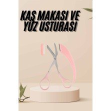 Kavisli Kaş Kirpik Düzeltici Bıyık Alma Taraklı Kaş Makası Yüz Bakım Seti Makas