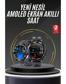 Akıllı Saat Titanyum Kasa Yuvarlak Ekran Alarm Uyku ve Sağlık Takibi Titreşimli