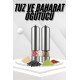 Pilli Tuz Ve Karabiber Öğütücü Baharat Değirmeni Tuzluk Pilli Işıklı Gri Pilli Tuz Ve Karabiber Öğütücü Baharat Değirmeni Tuzluk Pilli Işıklı Gri