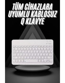 Q Klavye Türkçe Bluetooth Klavye Tüm Cihazlara Uyumlu Kablosuz