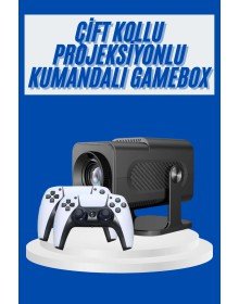 4K Android Smart Wi-fi Çift Kollu Projeksiyon Game Box Kumandalı Taşınabilir