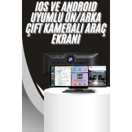 4K 10.2 İnç Çift Kameralı Araç Multimedya Ekranı CarPlay Kablosuz Tüm Cihazlara Uyumlu