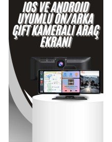 4K 10.2 İnç Çift Kameralı Araç Multimedya Ekranı CarPlay Kablosuz Tüm Cihazlara Uyumlu