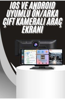 4K 10.2 İnç Çift Kameralı Araç Multimedya Ekranı CarPlay Kablosuz Tüm Cihazlara Uyumlu