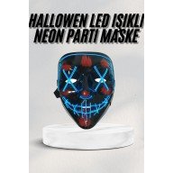 Led Işıklı Neon Maske Cadılar Bayramı Maskesi Korkunç Korku Maskesi