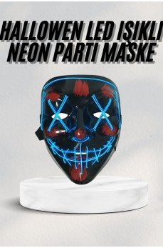 Led Işıklı Neon Maske Cadılar Bayramı Maskesi Korkunç Korku Maskesi