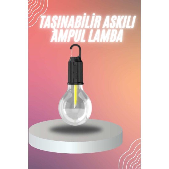 Şarjlı Dekoratif Kamp Lambası Askılı Ampul Led Işık Type-C Girişli