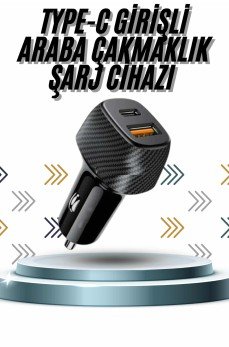 Hızlı Oto Şarj Cihazı 38W Çift Girişli HIzlı Şarj Oto Çakmaklık Type-C