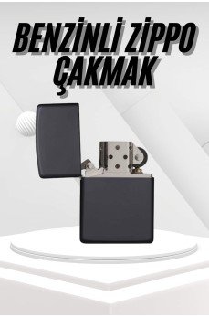 Hediyelik Zarif Zippo Model Siyah Benzinli Çakmak