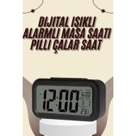 Dijital Masa Saati Termometreli Takvim Çalar Saat Led Ekran Pilli
