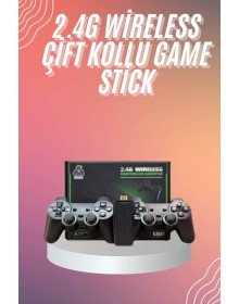 4K HD Görüntü Kaliteli Retro Game Stick 20000 Oyunlu Çift Kollu Beyaz Game Stick
