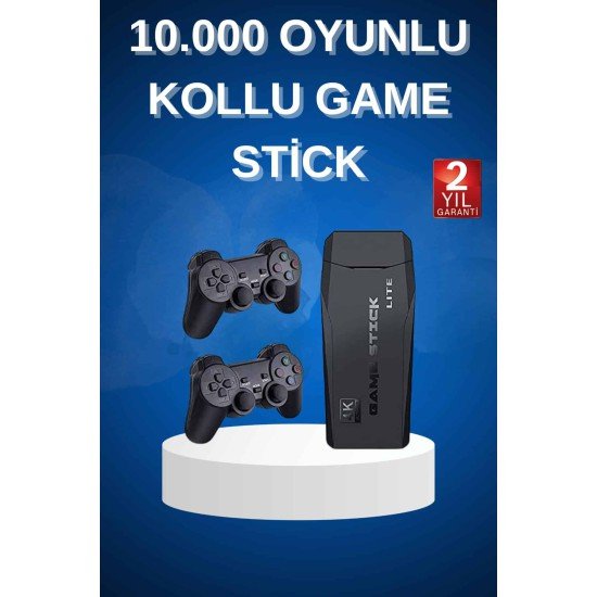 Çift Kollu 2.4g kablosuz Retro 4k Game stick 3500 oyun atari HD Görüntü Kalitesi