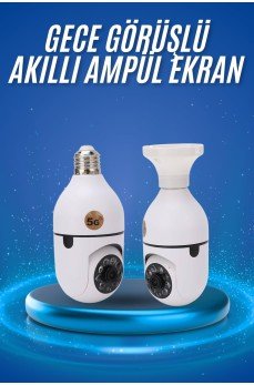 Gece Görüşlü Akıllı Dönebilen Ev Kamerası Ampül Kamera