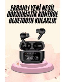 Kulak İçi Bluetooth Kulaklık Ekranlı Müzik Dinleme Çağrı Cevaplama Siyah