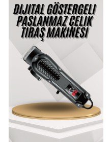 Dijital Profesyonel Kablosuz Saç Sakal Tıraş Makinası Sessiz Paslanmaz Çelik