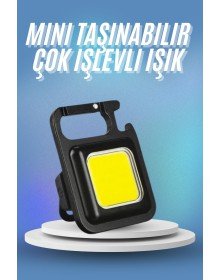 Işıldak USB Şarjlı Cep El Feneri Taşınabilir Mini Led Işık Çok Fonksiyonlu