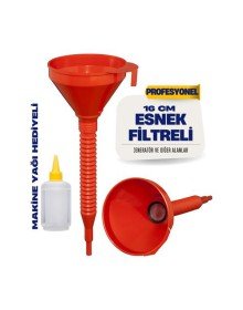 Süzgeçli Yakıt Boşaltma Hunisi 16 cm Esnek Hortumlu Filtreli Huni – Jeneratör, Motor ve Sıvı Aktarımı İçin 711688