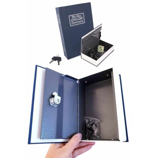 Gizli Kasa Kilitli Sözlük Görünümlü 18cm Gizli Kasa Büyük Boy Anahtarlı