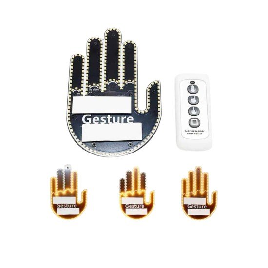 Uzaktan Kumandalı Araba Parmak Hareketi Işığı Parmak Işığı LED Araba Arka Pencere