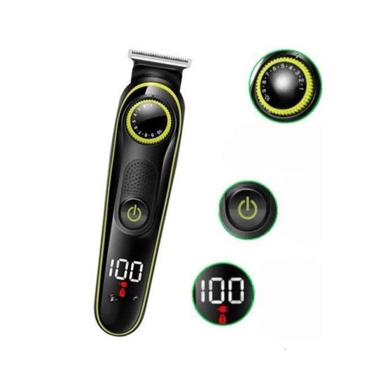 5 Başlıklı Şarjlı Tıraş Makinesi Led Ekran Saç Sakal Ense Tıraşına Uygun Bakım Seti
