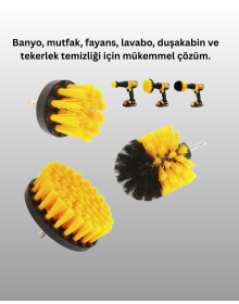 Matkap Ucu Temizlik Fırçası Seti Banyo Fayans Zemin İçin