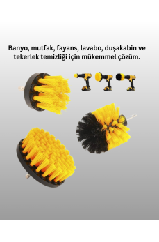 Banyo ve Mutfak İçin Matkap Ucu Temizlik Fırçası 3’lü Set