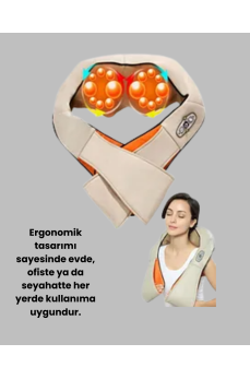 Bel Omuz Boyun Masaj Aleti Ovmalı Isıtmalı Kas Yorgunluğu Giderici