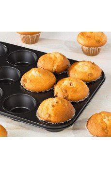 12 Bölmeli Metal Yapışmaz Muffin Kek Kalıbı 12 Bölmeli Metal Yapışmaz Muffin Kek Kalıbı