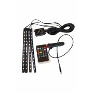 12 Ledli RGB Işıklı Araç Içi Ayak Altı Led Oto Ampul Kumandalı 7 Renk